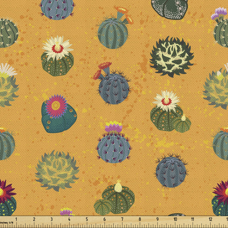 Cheresa Summer Botany of Floral Cactus Plants Multi-Purpose Fabric