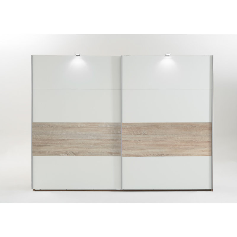 Arngerus 2 Door Manufactured Wood Wardrobe, Oak/White