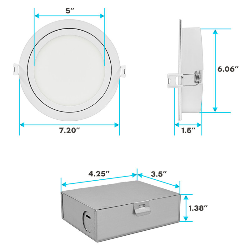 Ensemble d'éclairage encastré Canless 6 "Ultra Slim