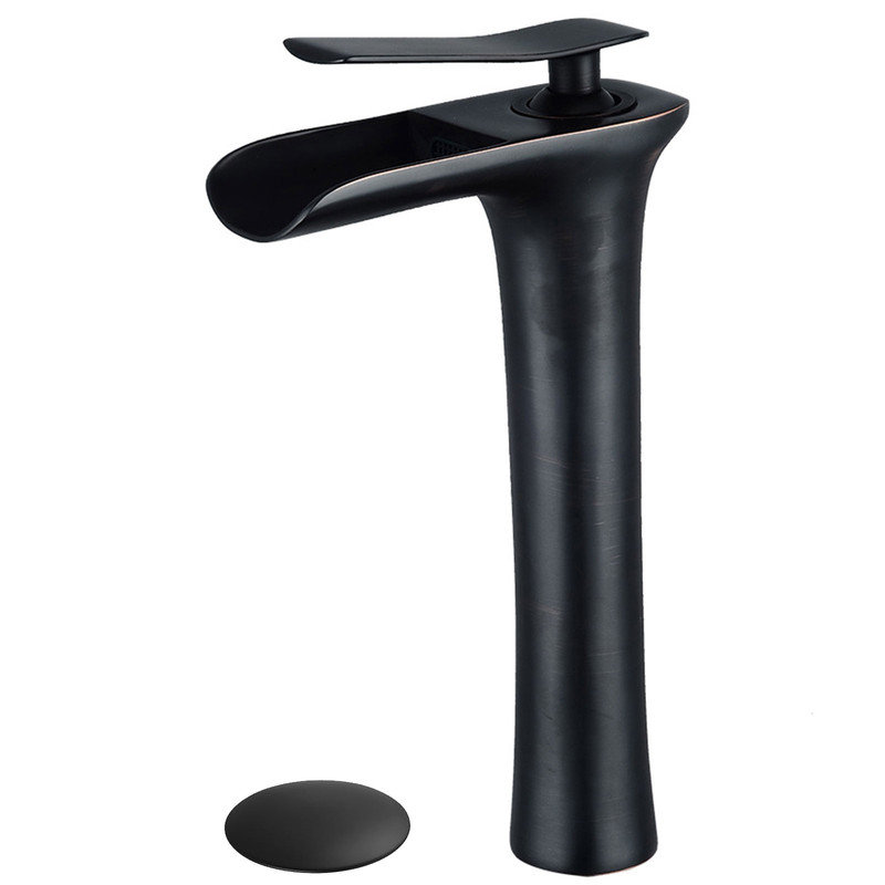 Single-Hole Single-handle Bathroom Faucet with Drain Assembly, Oil Rubbed Bronze