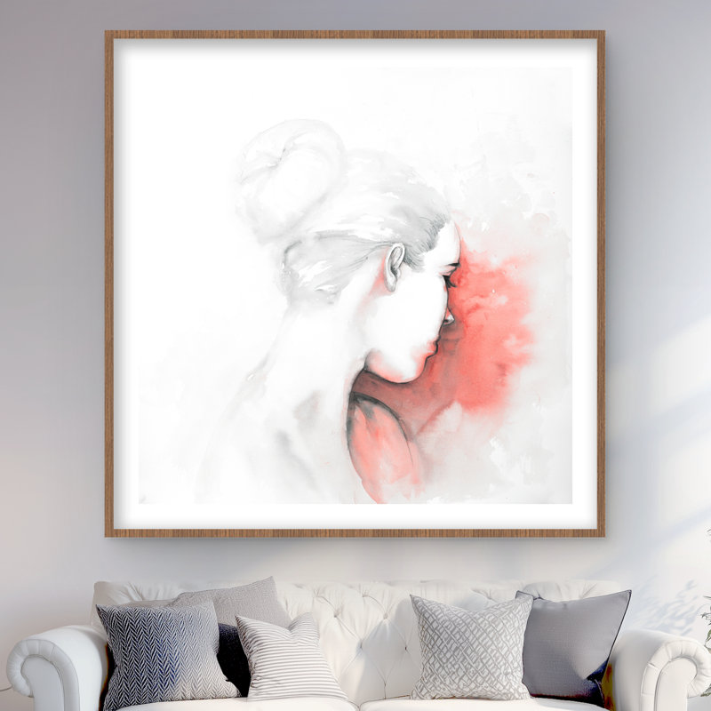 Femme pastel | Reproduction matte encadrée pour le décor du salon