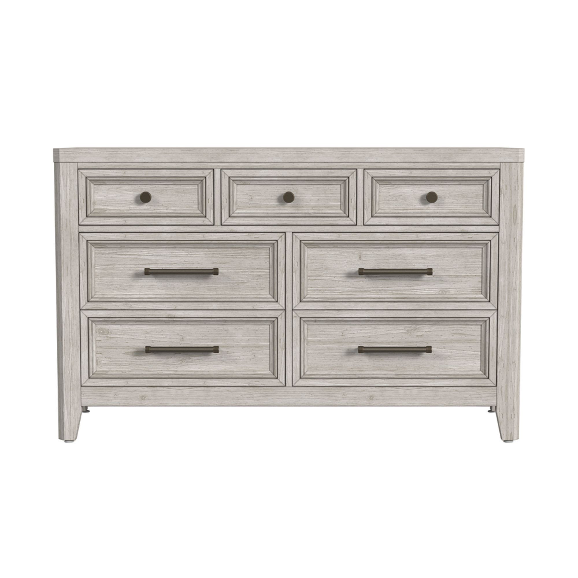 Jemma 7-Drawer Solid Wood Dresser, Washed Linen