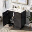 Ensemble de meuble-lavabo 30 po avec lavabo, armoire combinée, armoire de rangement pour salle de bain, structure en bois massif-125365161