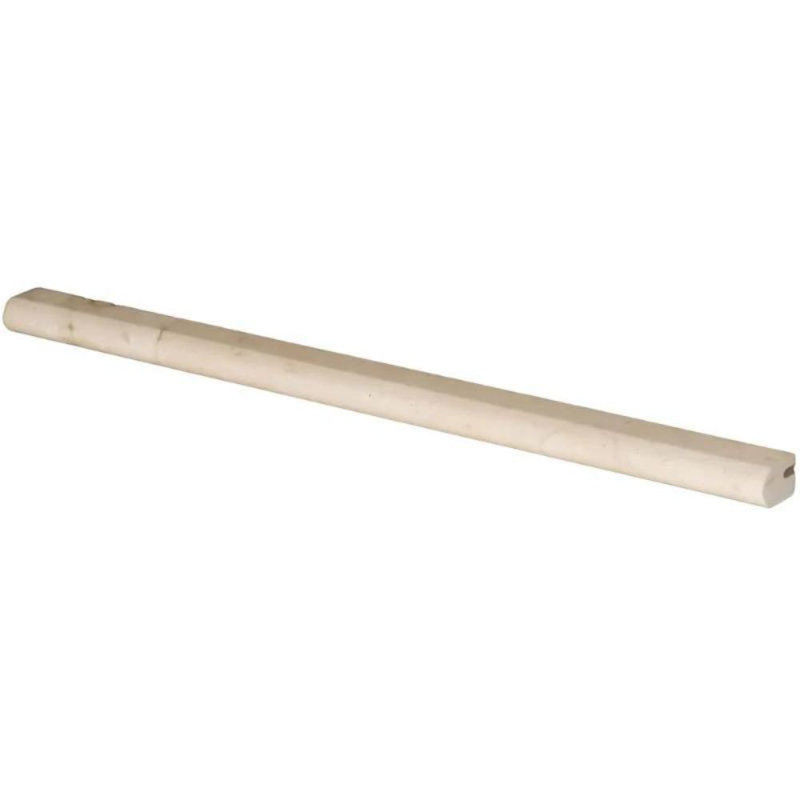 12" x 0.5" Polished Marble Pencil Liner Tile Trim in Cream