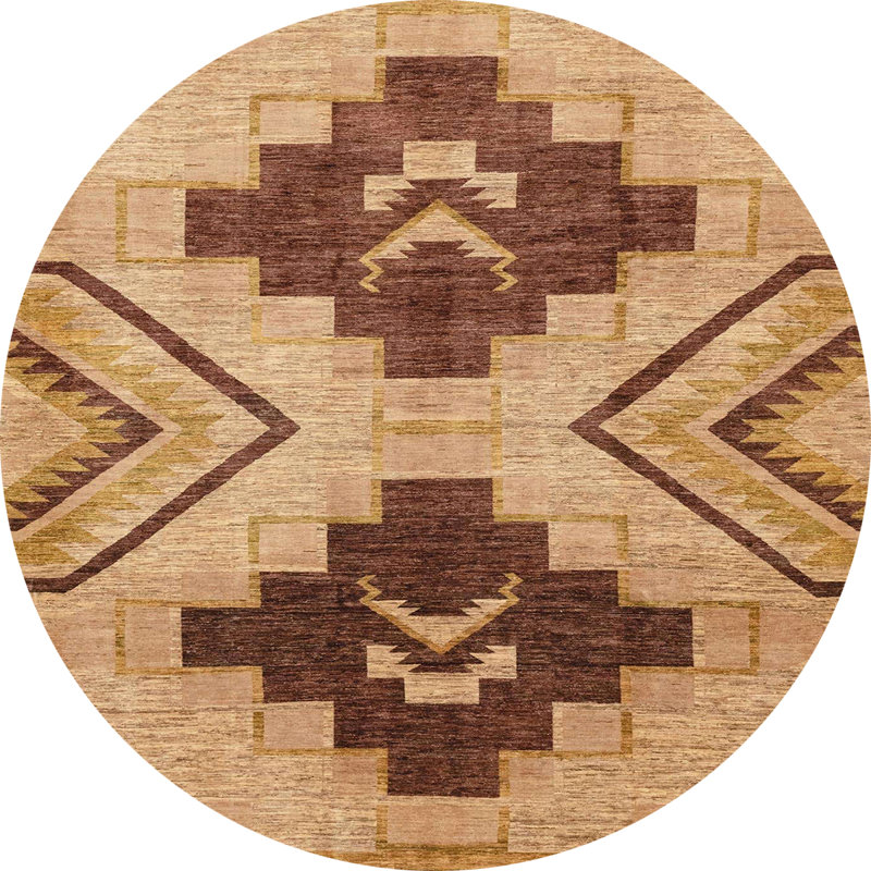 Abstract Indoor Rug, Round 5'