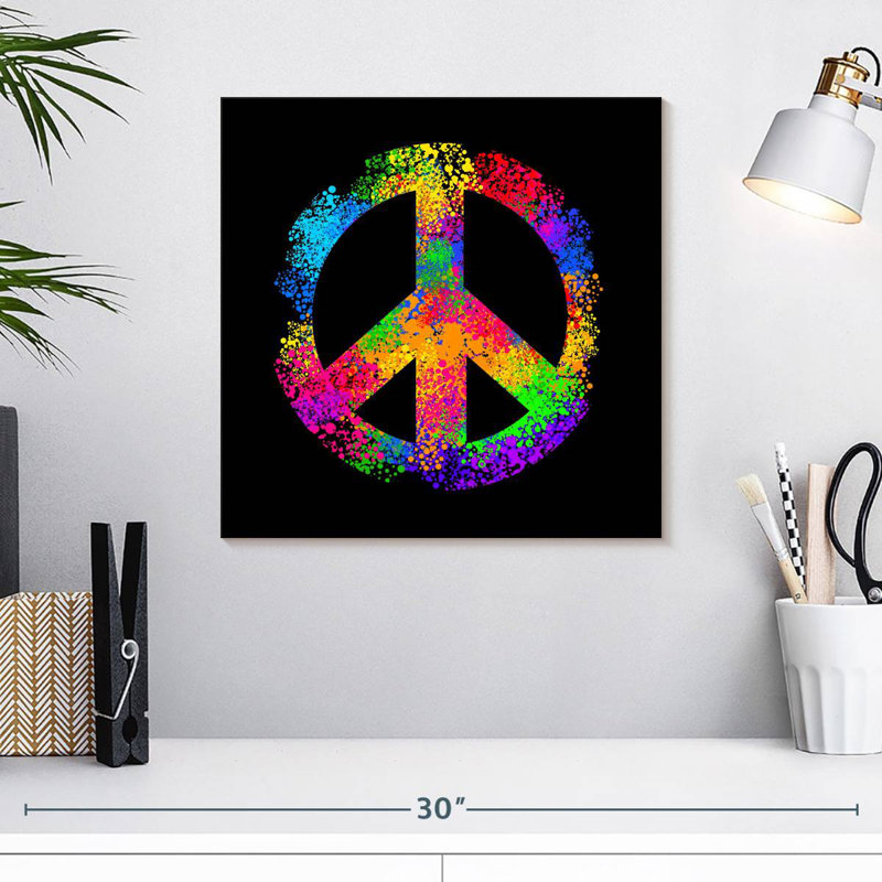Paix khélsey arc-en-ciel hippie, H 16 po x l 16 po