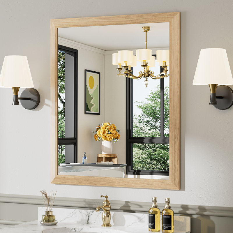 Miroirs de salle de bain modernes et contemporains en métal biseauté rectangulaire / carré avec verre trempé HD