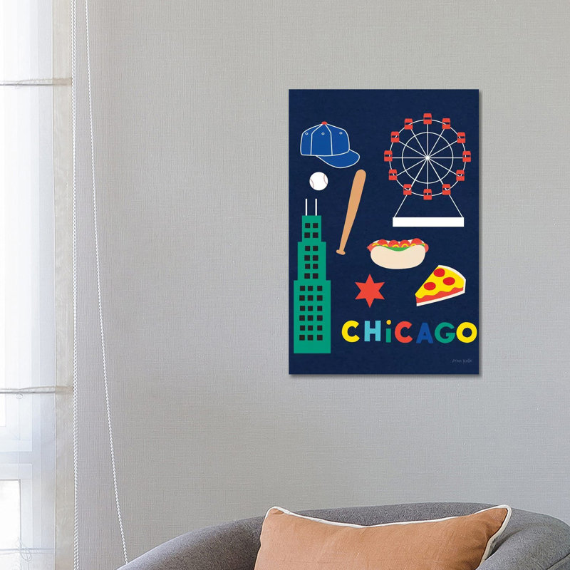 City Fun Chicago by Ann Kelle - Wrapped Canvas Gallery-Wrapped Canvas Giclée, 66.04 cm H x 45.72 cm W x 3.175 cm D