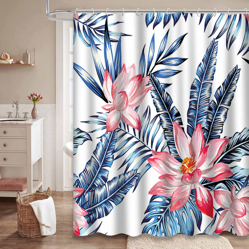 Rideau de douche avec 12 crochets, L 72 po x l 84 po