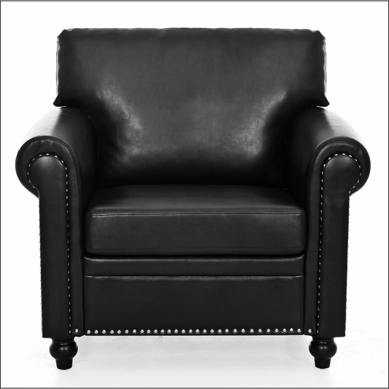 Canapé 1 place, Cuir noir