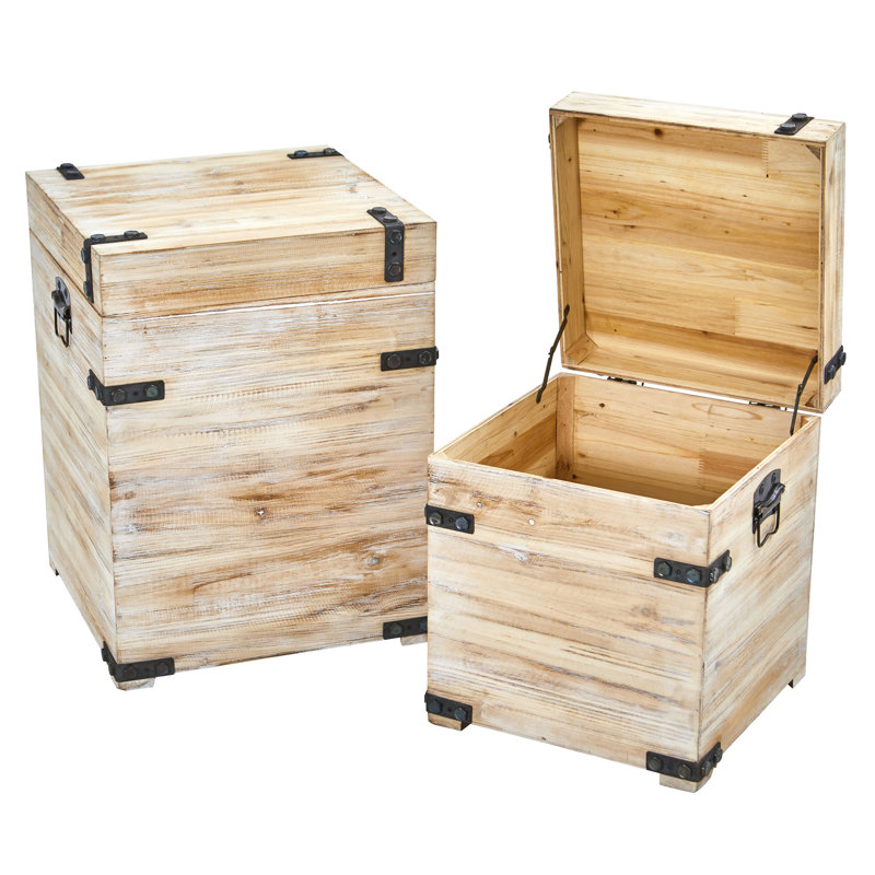 Gracie Oaks Solid Wood Decorative Bin