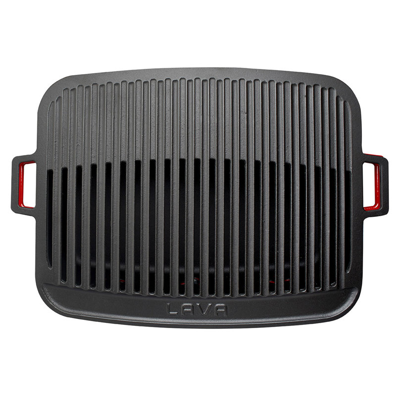 Ensemble de barbecue extérieur en fonte émaillée portable Lava 17,5 pouces