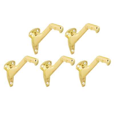 Standard Zinc Handrail Bracket in Polished Brass (5 per Pack)