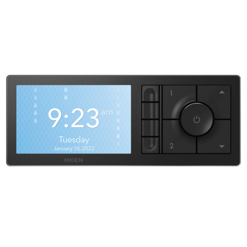 U by Moen Smart Shower 4-Outlet Digital Shower Controller for Thermostatic Shower Valve, Matte Black