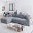 114.5'' Corduroy Couch With 2 Pillows Oversized Sofa L Shaped Sectional Couch With Reversible Chaise With Two Armrests Hidden Storage Space Sectional Couches For Living Room-648161344