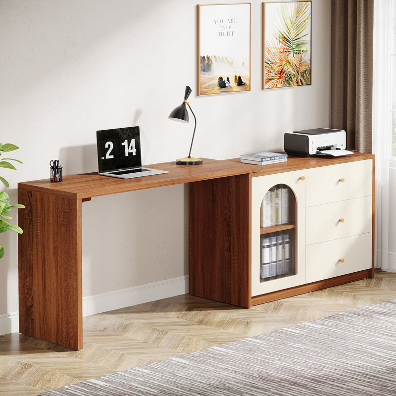  Bureau d'ordinateur en L avec bureau en métal et armoire