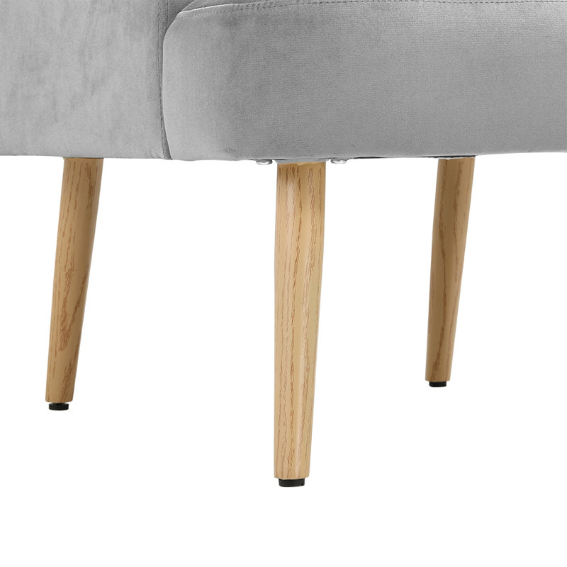 Douglasland Velvet Armchair with Footstool, Grey