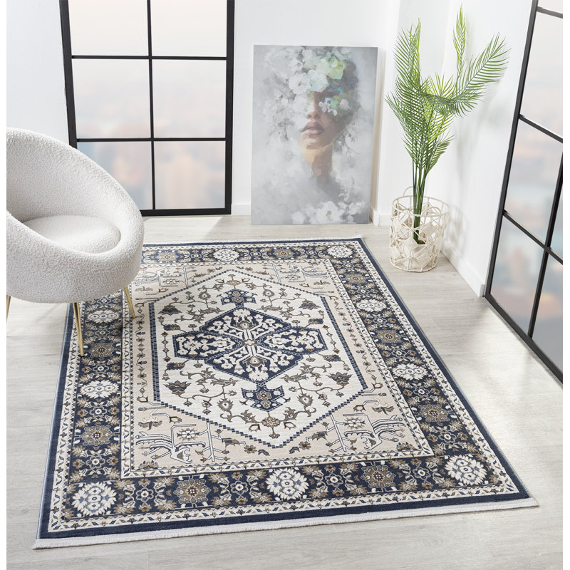 Tapis bleu uni United Weavers Carllene Suzy, Rectangle 1 pi 10 po x 3 pi