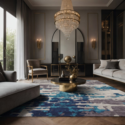 Tapis gris soyeux et moelleux