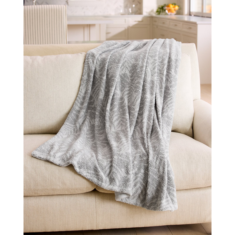 Throw Blanket, Gray Floral