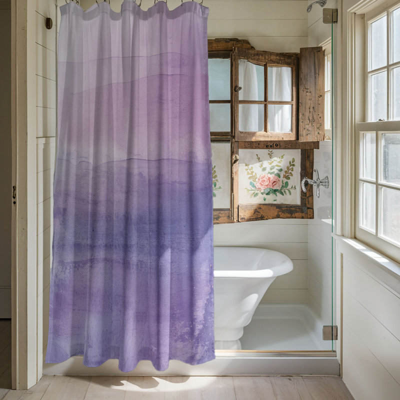 Rideau de douche 1 pièce Gentle Violet Art, H 74 po x l 71 po