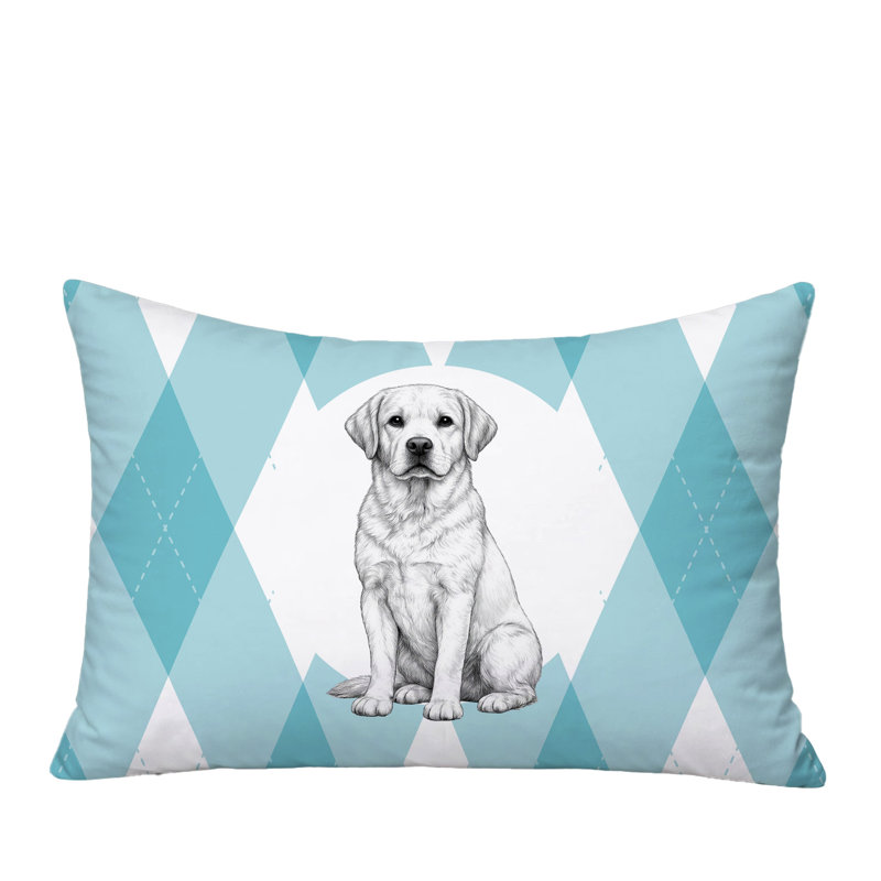 Oreiller réversible intérieur / extérieur Labrador Retriever, 25 x 18, Sarcelle