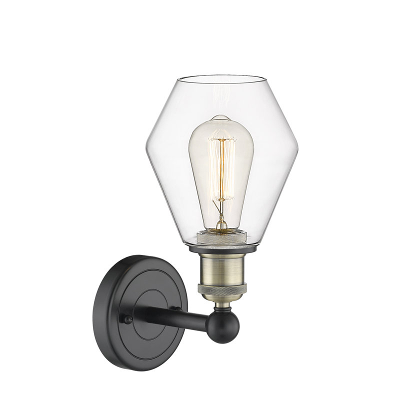 Amylea Armed Sconce, Clear, Black Antique Brass
