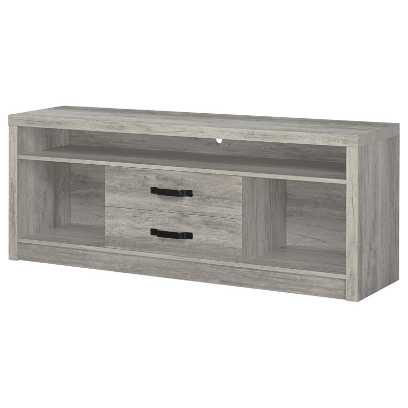 Meuble télé gris en bois d'ingénierie à 2 tiroirs Driftwood