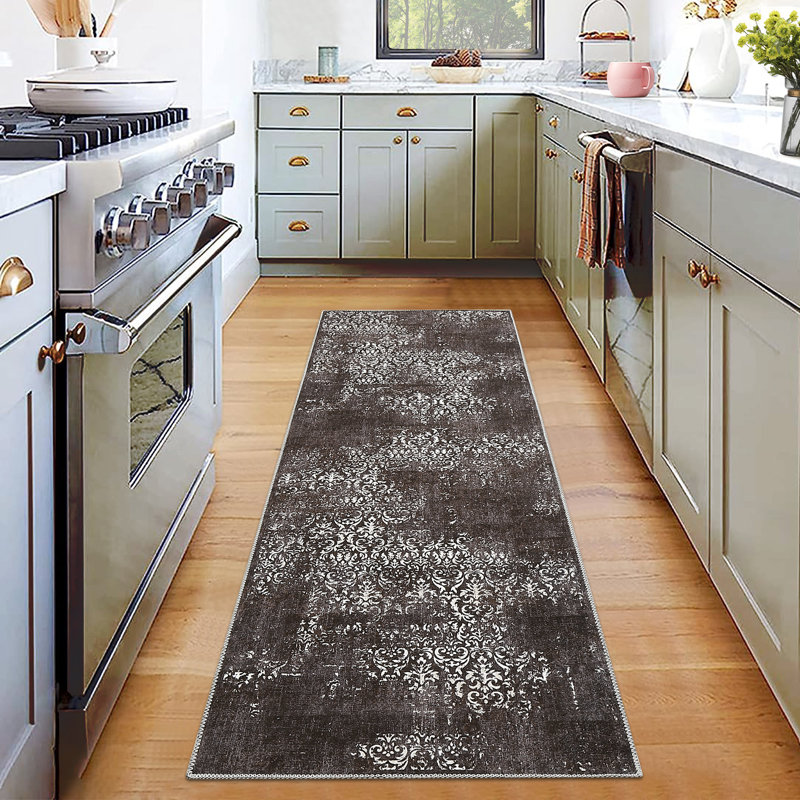 Tapis Karanveer avec envers antidérapant, Tapis de couloir 2 pi x 6 pi