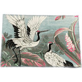 Animal Print Area Rug in White