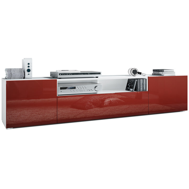 Akaki TV Stand for TVs up to 78", Bordeaux front/White top