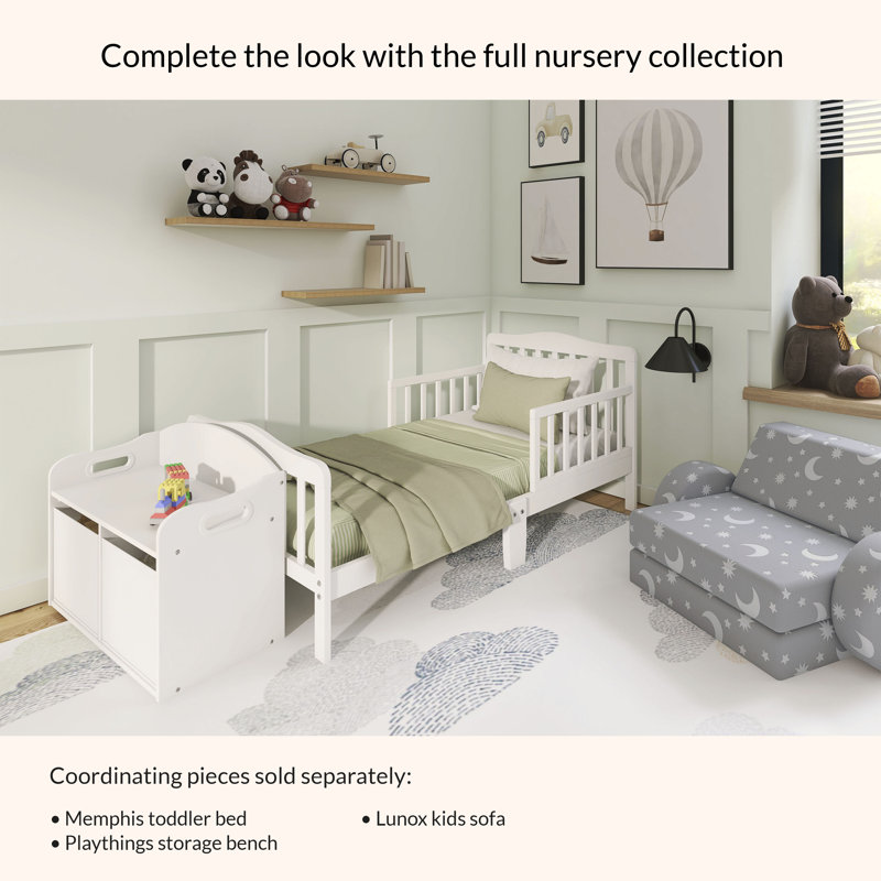 Classic Toddler Solid Wood Bed, White