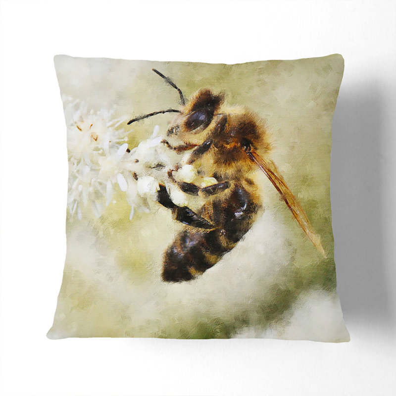 Bee Collecting Pollen Vol.1 Painting Scatter Cushion, 40cm H x 40cm W x 15cm D