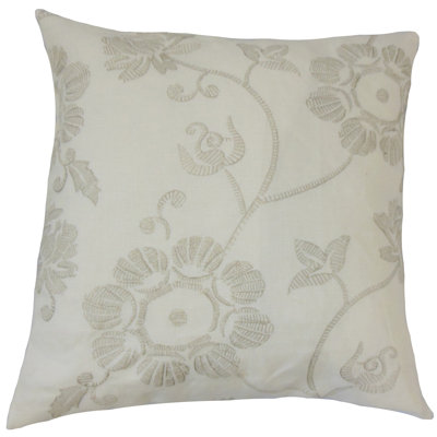 Floral Cotton Reversible Throw Pillow