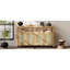Buffet avec finition en placage de frêne, 3 tablettes adaptables, conception à ouverture par pression, placage en bois naturel utilitaire de salle à manger, 3 tablettes, aucune ouverture par pression, organisent la vie