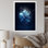 Amaryllis, fleur bleue abstraite sur toile