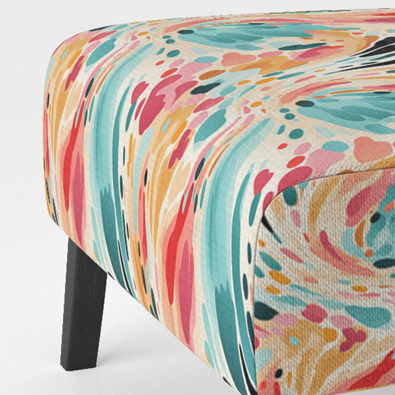 Multicolore Feather Fury III - Fauteuil de chambre rembourré moderne et contemporain