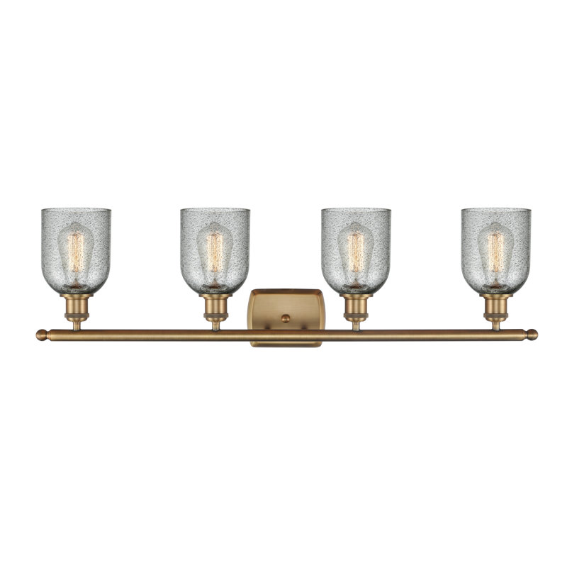 Éclairage de salle de bain à intensité variable 4 lumières Vella, Ampoule DEL 6 watts Vinage, Anthracite, Laiton brossé