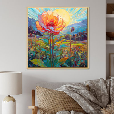 «Radient Chrysanthemum In Field At Sunset», reproduction sur toile