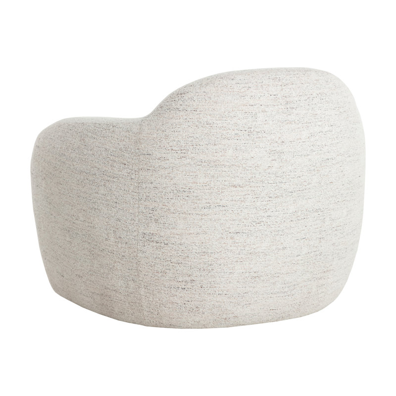 Swivel Lounge Chair, Cream Linen;Rayon