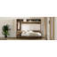 Lit escamotable avec garde-robe, tiroirs et tablettes ouvertes Murphy