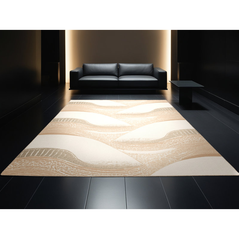 Machine Washable Pavla Minimalist Moroccan Rug in Beige – Beige Binding, 3 x 5