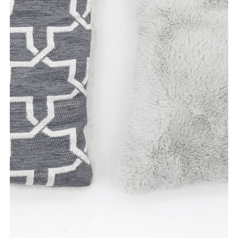 Alaina Geometric Pet Bed, Grey