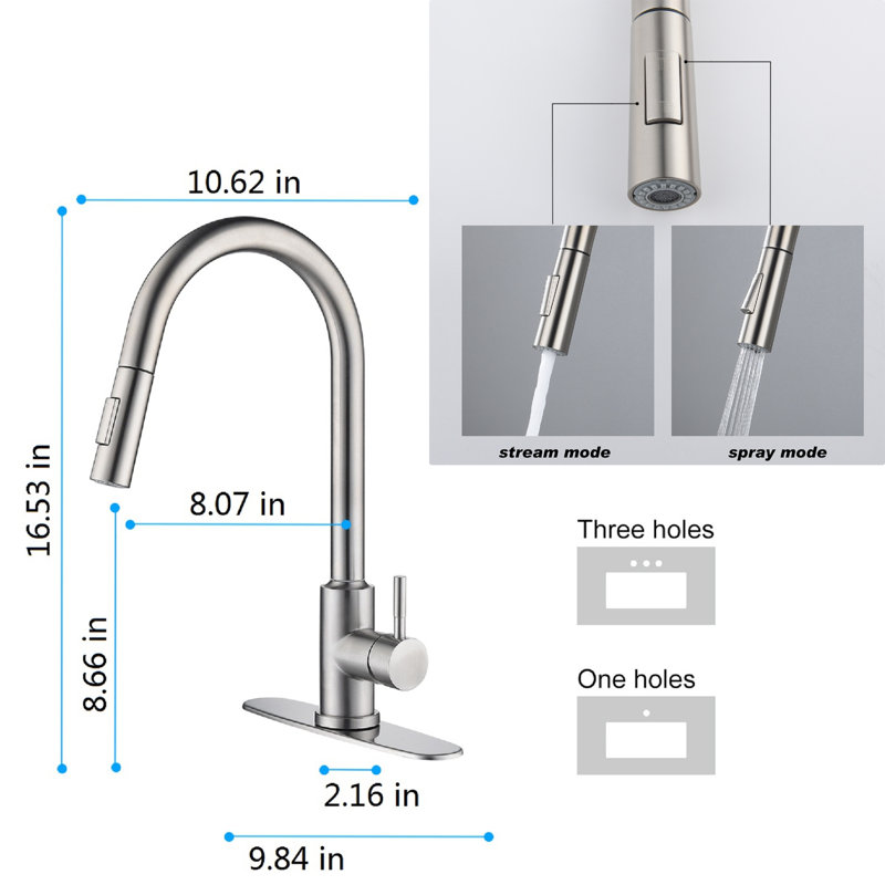 Naiyafly Pull Out Touch Kitchen Faucet, Brushed Nickel