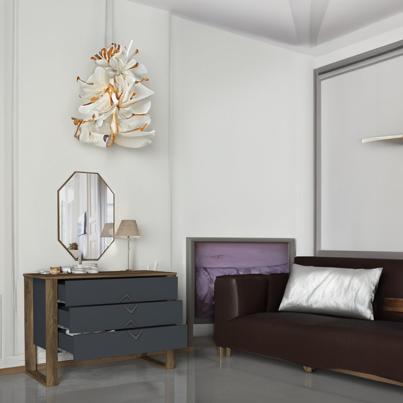 Commode 3 tiroirs avec miroir Ulku