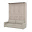 Queen Size Murphy Bed, Wood Murphy Bed Wall Bed With Sofa And LED