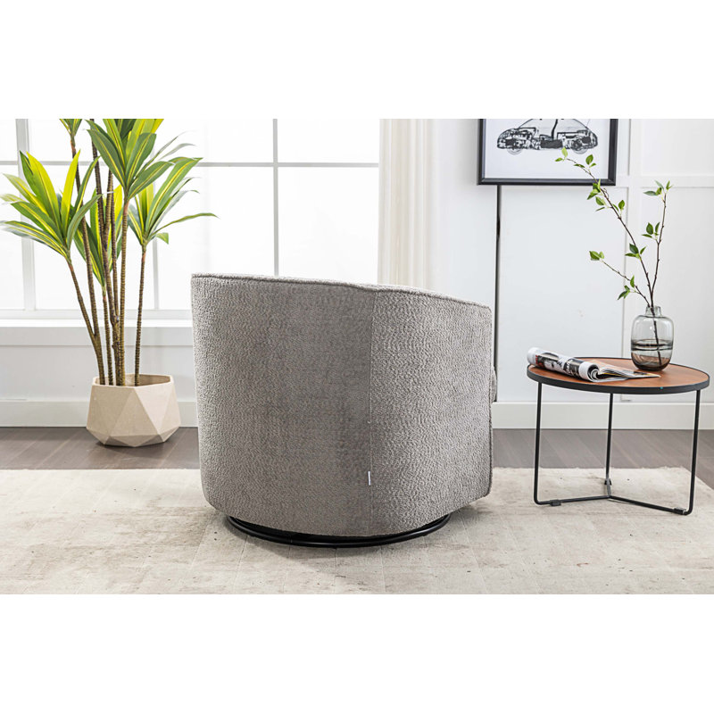 Fauteuil demi-tonneau pivotant l 32,48 po Willenzard, Grey Boucle 1