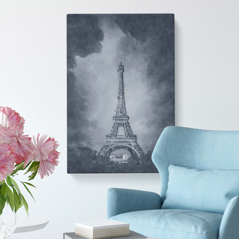 A Moody Eiffel Tower In Paris France - Wrapped Canvas, 76cm H x 50cm W x 3cm D