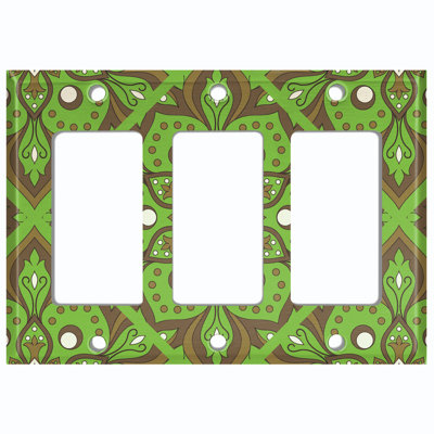 Patterned 3 - Gang Rocker Standard Wall Plate