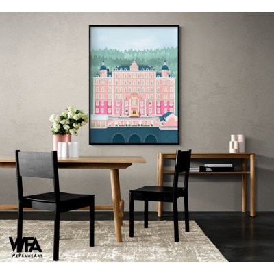 Grand Budapest Hotel Pink Building Wall Art, Budapest Hotel Poster Print, Grand Budapest Gift Idea, Pink Touch Living Room Art